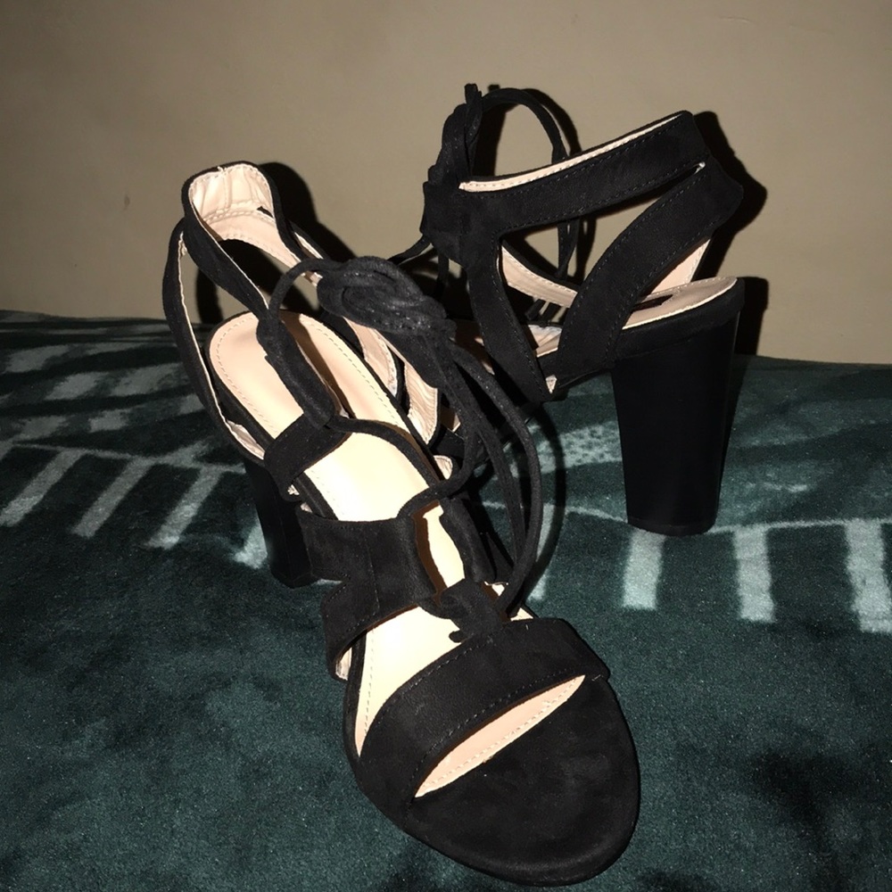 New Black Suede heels